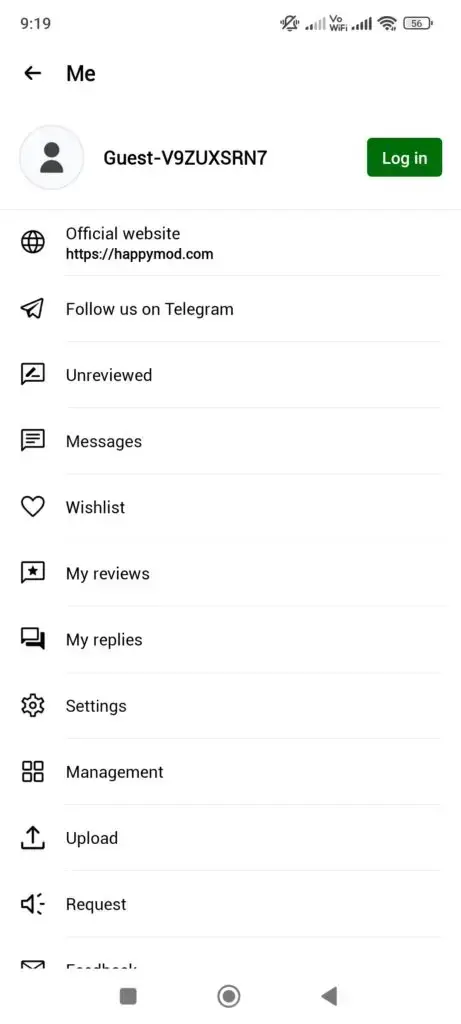 HappyMod search results and categories