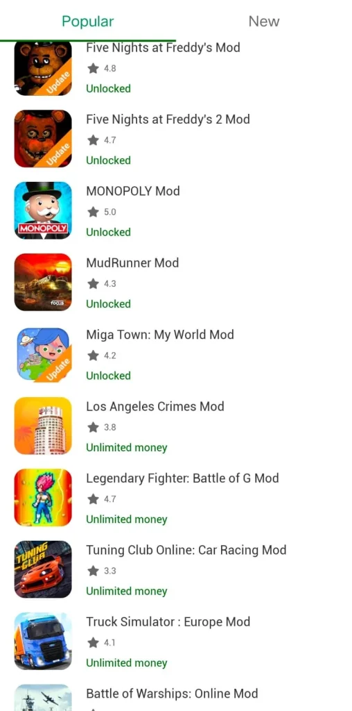 HappyMod home and discovery screen